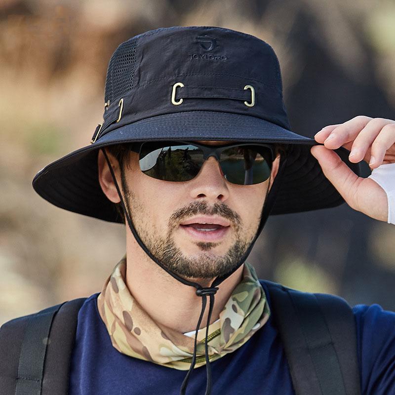 Summer Fisherman Mesh Hat Outdoor Fishing Camping Hiking Anti-Uv Sun Hat Wide Brim Waterproof Casual Bucket Hat Panama Beach Cap