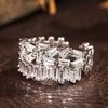 925 Sterling Silver Cubic Zirconia Wedding Party Ring for Women Personality Irregularity Design Trendy Jewelry