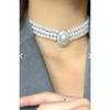 Pearl Choker Necklace Silver