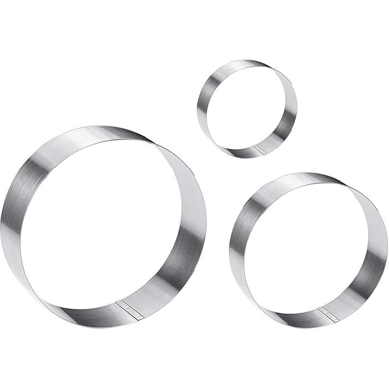 

Кольцо для торта из нержавеющей стали 4/6 / 8 дюймов, круглая форма, кольцо для английских маффинов, круглая форма для печенья для мусса, крампета, бисквита, сыра, яичного пирога Round