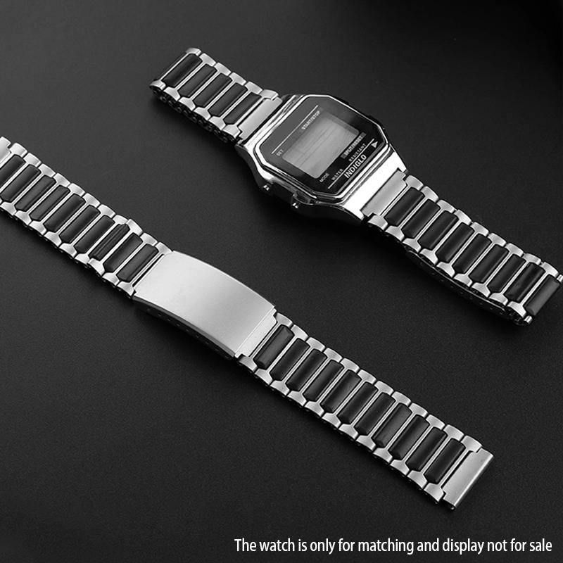 18mm Stainless Steel Strap for CASIO F-91W/A158/A159/A168/169 AE1200A 1300  AQS810 Watchband Ultra-thin Metal Bracelets Belt