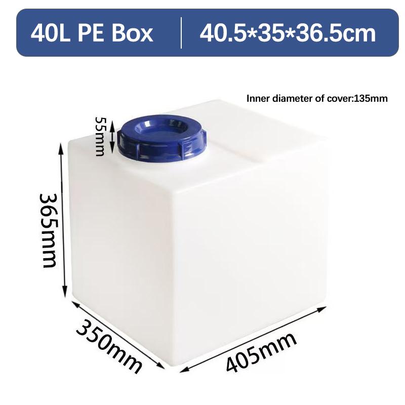 40L Square PlasticRV Life Water Storage Tank Vertical Style Professional Fresh Water Holding Tank For Trailers Camper Boat Yacht 40L