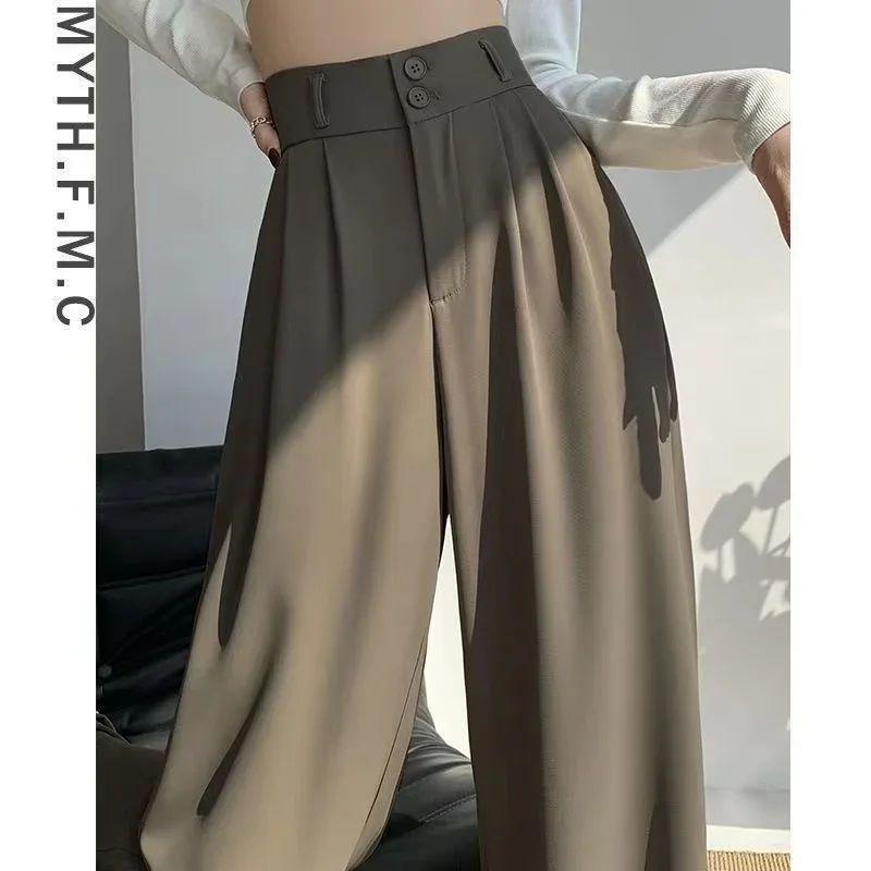 

High Waisted Slim Loose Casual Pants High Waist Slim Looking Loose Casual Pants Coffee XXL