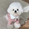 Ins Polo Collar Teddy Vest Pet Striped Clothes Breathable Short Sleeves for Spring and Summer Bichon Pomeranian T-shirt