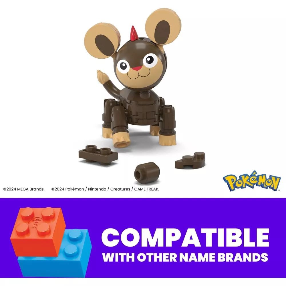 MEGA Pokemon Litleo Building Toy Kit, Movable Action Figures (44 Pieces), Plastic for Kids