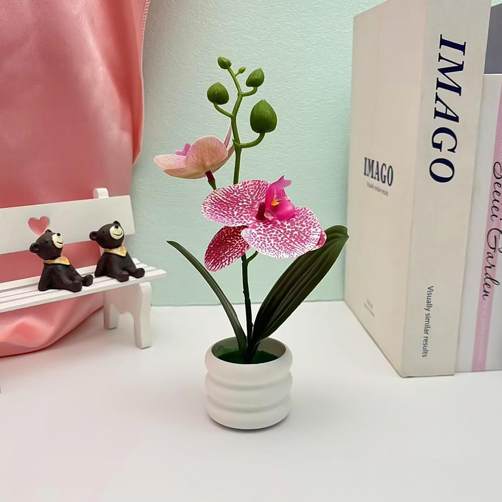 Artificial Plastic Phalaenopsis Flower Bonsai For Event Decoration Home Styling