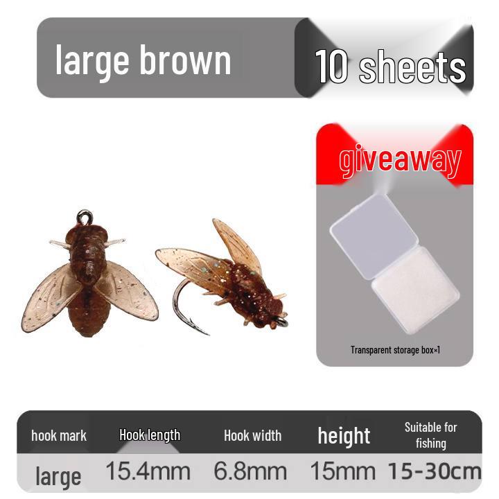 Bionischer Weichfliegenfischhaken: Künstlicher Insektenköder für Bachfischen, Weißfische und Döbel.