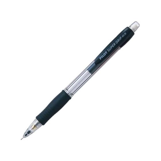 Pilot Super Grip Knock Mechanical Pencil, 0.5mm, Black, 10-Pack (HGP100R10B5) with Soft-Touch Rubber Grip and Sliding Guide Pipe