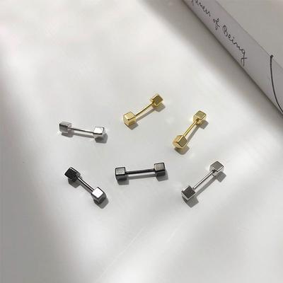 Cube Small Earrings Screws Simple, Personalized, Fashionable and Versatile Decoration for Women