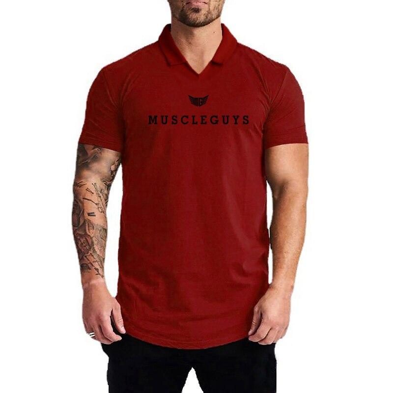 Do The Work  Muscleguys Brand Letter Printed Mens Cotton Bodybuilding Fitness Summer Fashion Breathable Slim Fit Polo Shirt Gym Clothing