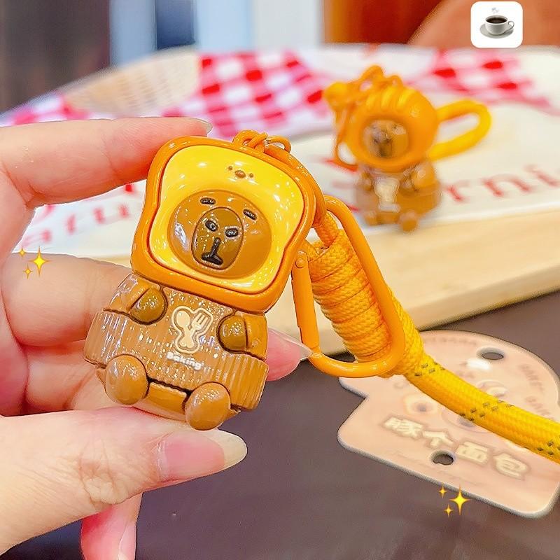 Baking Originality Jinnew Themed Capybara Toast Head Set Doll Pendant Keychain