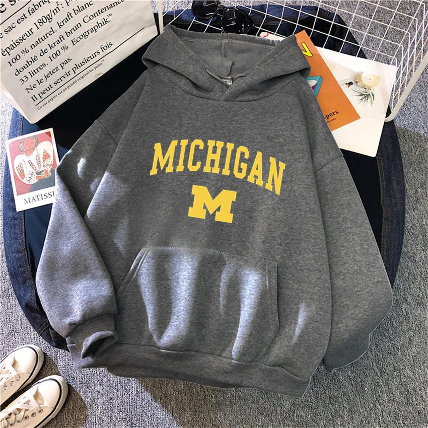 Mode University of Michigan Damen Hoodie Hip Hop Damen Casual Hoodie Neutral Streetwear Harajuku Herren Hoodie