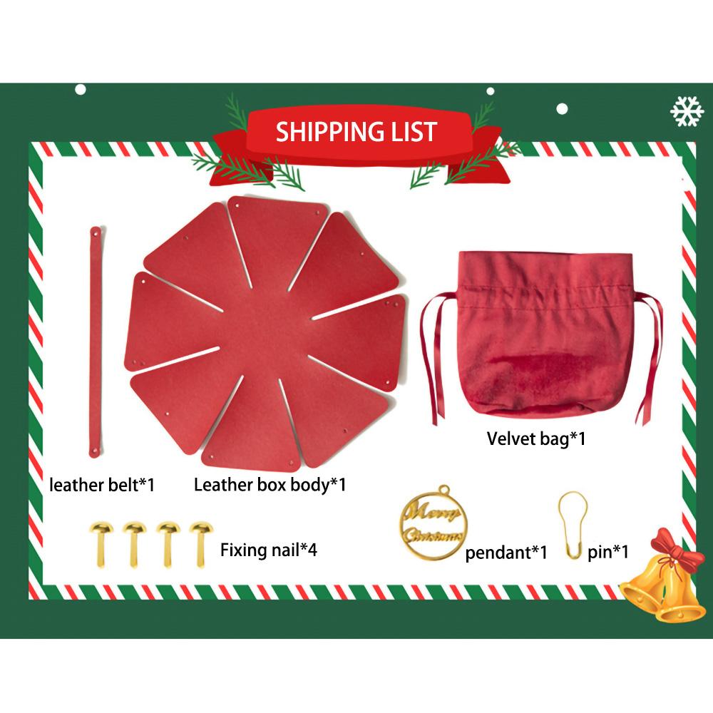Leather Cloth Christmas Gift Bag Red Green Candy Handle Bag Christmas Tree Decorations for Home Table 2025 New Year Gift Bag