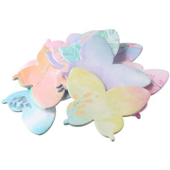 set 240 colorful butterfly-shaped sticky notes cute memo pads writing suitable office home use.