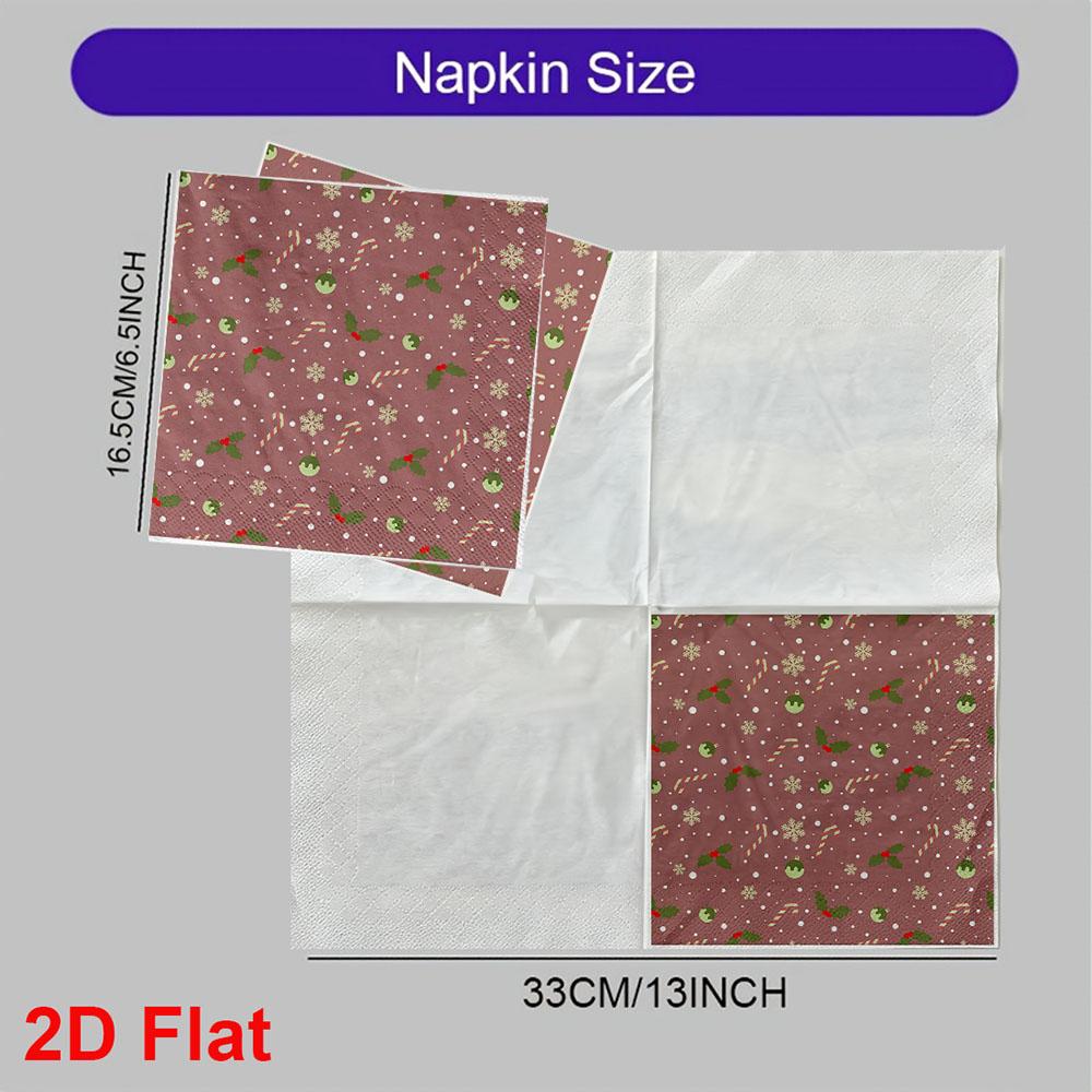 20pcs Disposable Napkins with Christmas Elements Pattern Print for Wedding,Parties,and Daily Use for Thanksgiving Fall Christmas Table Decoration