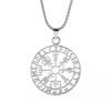 Viking Rune Compass Pendant Necklace for Women Men Nordic Amulet Stainless Steel Jewelry Accessories Friend Gift