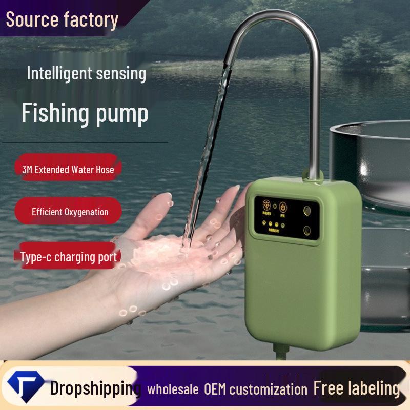Portable Automatic Water Pump & Outdoor Night Fishing Lamp - Anti-Mud and Sand Design for Convenient Lighting and Pumping