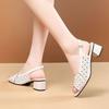 Versatile Thick Heel Fashionable Hollow Fish Mouth Sandals for Women Summer Mid Heel Buckle Sandals