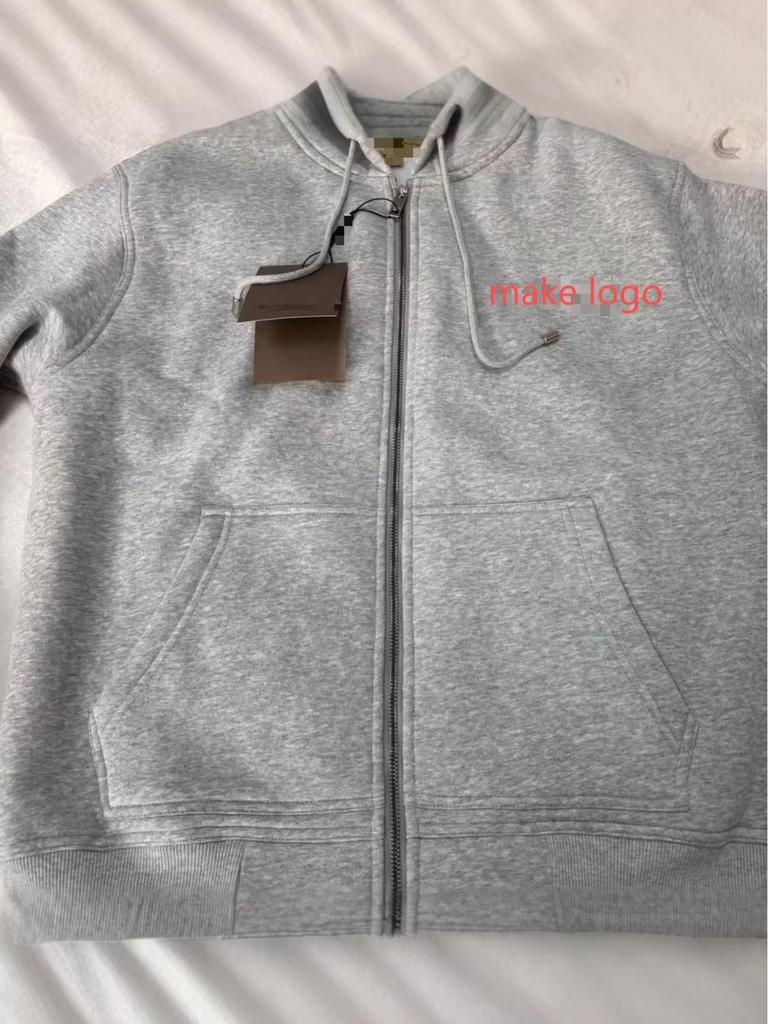 High-Quality British Style Hooded Men's Sweatshirt with Embroidered Logo - European Sizes, Autumn/Winter Jacket