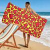 Pixel Red Hearts On Yellow Background Beach Towel Quick-drying for Travel Outdoor Sports Jogging Beach and Swimming