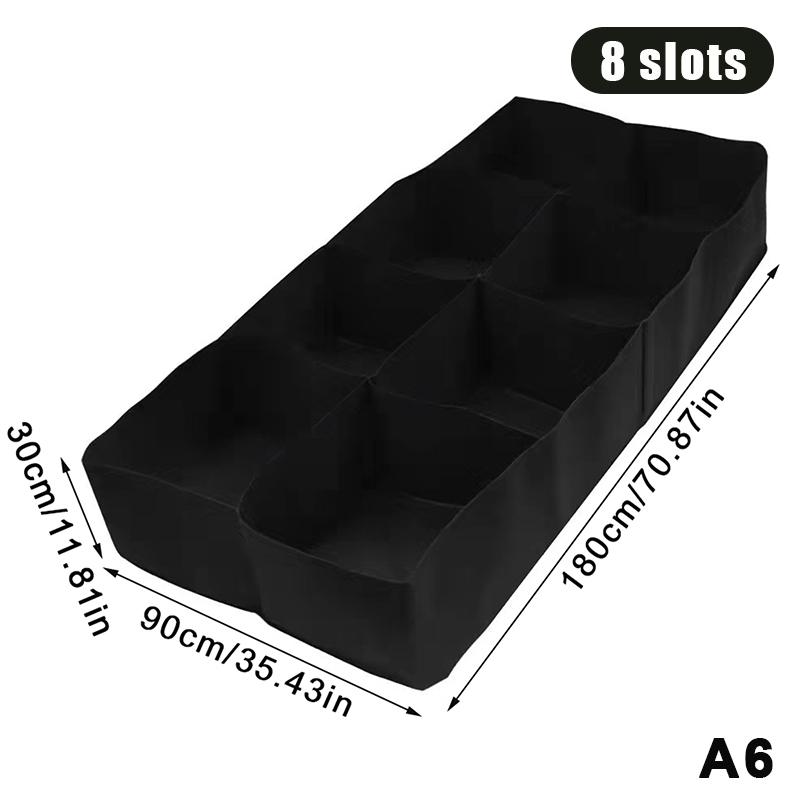 1/2/4/6/8 Holes Black Grow Bag Fabric Raised Garden Bed, Flowers And Vegetables Garden Grow Bags Rectangle Planting Nursery