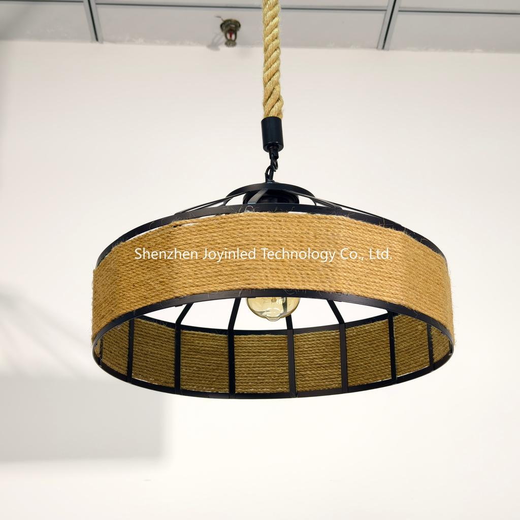 Industrial Hemp Rope E27 Pendant Lamp Nordic Retro Antique Loft Country Kitchen Bar Restaurant Decoration Creative Hanging Lamp