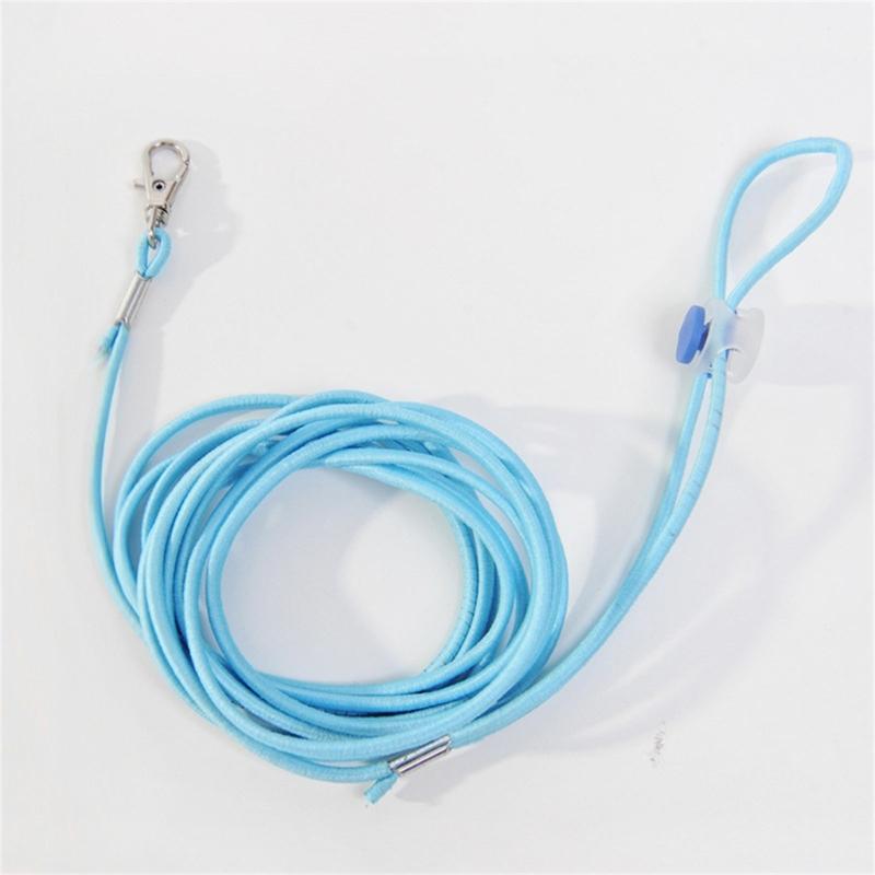 Säkerhetslina för husdjursfåglar för småfåglar, 3 meter lång, koppel för papegojor, elastiskt träningsrep för husdjursfåglar med 6# fotringar