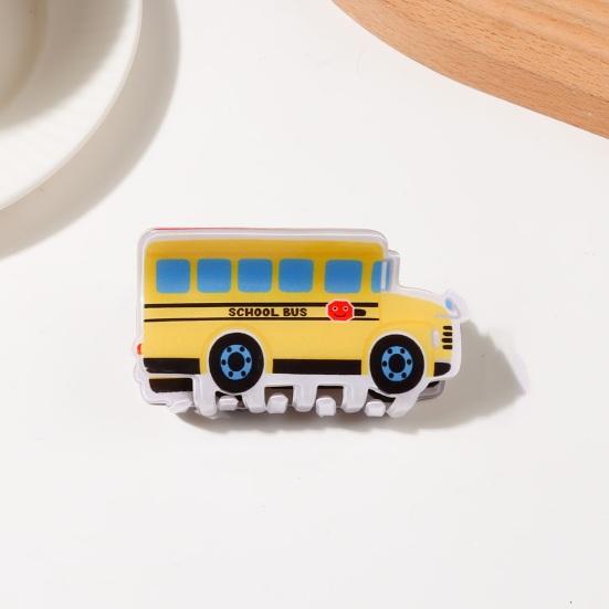 Hair Claw No Slipping Strong Grip Medium Size Back Head Hair Clip Pencil School Bus Design Shark Hair Clip Versatile Hair Accessory