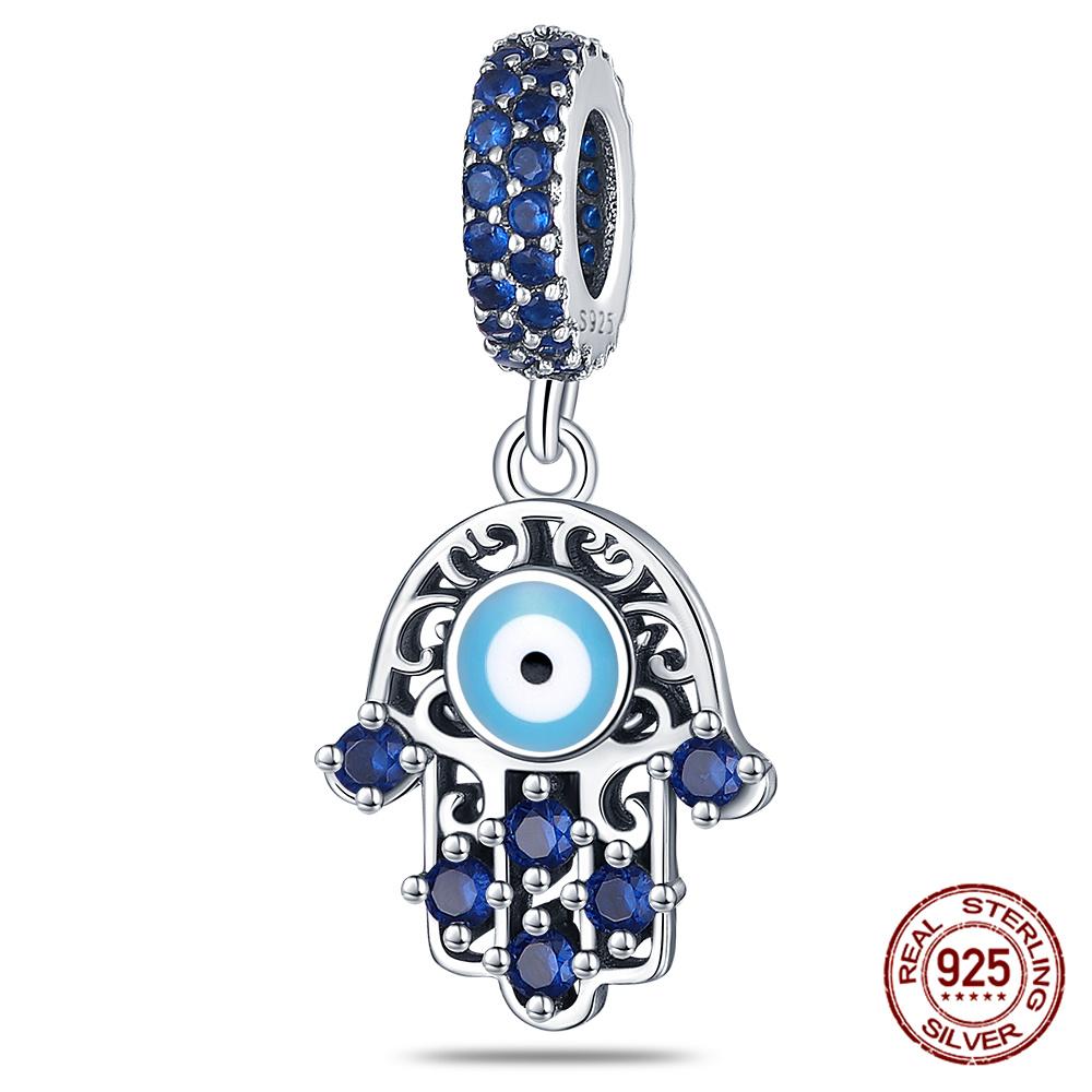 Original 100% Copper Blue Zircon Devil Eye Series Charms Fitoriginal Bracelet Diy Jewelry Making Women Gift