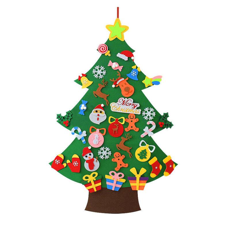 1Set Felt Christmas Tree Non-Woven Fabric Holiday Decoration Ornament 3D Mini Christmas Tree