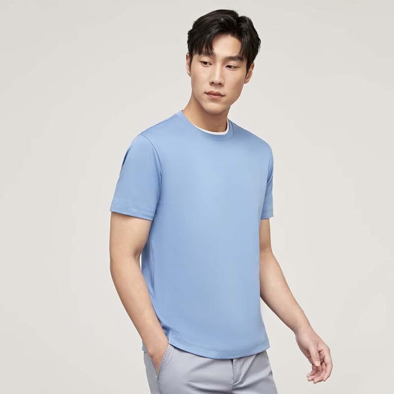 YOUNGOR Men s Breathable Round Neck Short-Sleeve T-Shirt 3XL