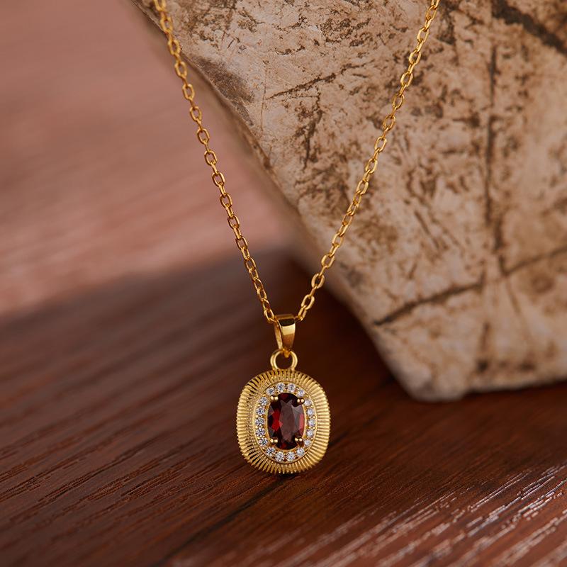 Multi-Colored Treasure Pendant S925 Sterling Silver Inlaid Natural Colored Gemstone Necklace Female Xiaohongshu