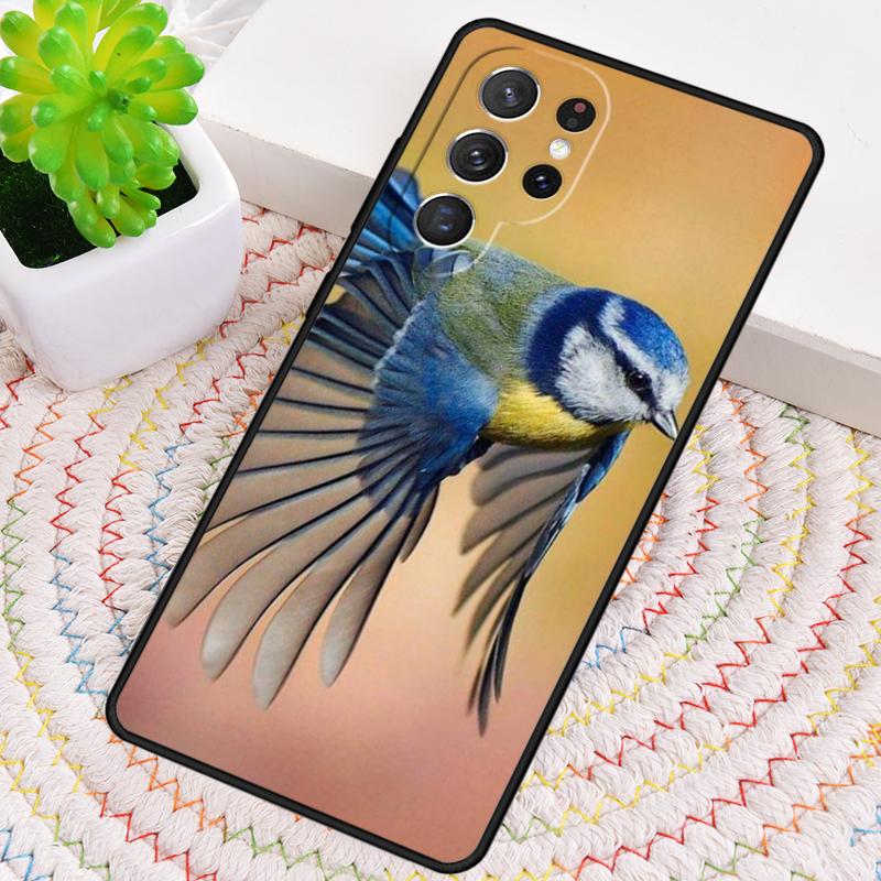 Garden Birds Blue Tit Silicone Phone Case For Samsung Galaxy Note 10 Pro S26 S25 S24 S23 S22 S21 Plus S25Ultra Capa Cover