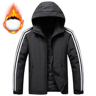 Winter Cotton-padded Clothes Men's Three-bar Hooded Men's Cotton-padded Clothes Warm Jacket Winter Popular Down Cotton-padded Clothes