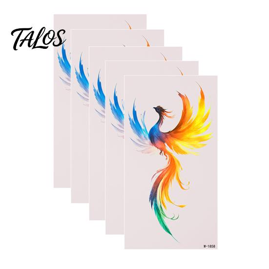 Talos 5 Sheets Butterfly Tattoo Stickers, Waterproof Temporary Flower Tattoos, Colorful Face Body Tattoos for Parties Night Club Music Festival