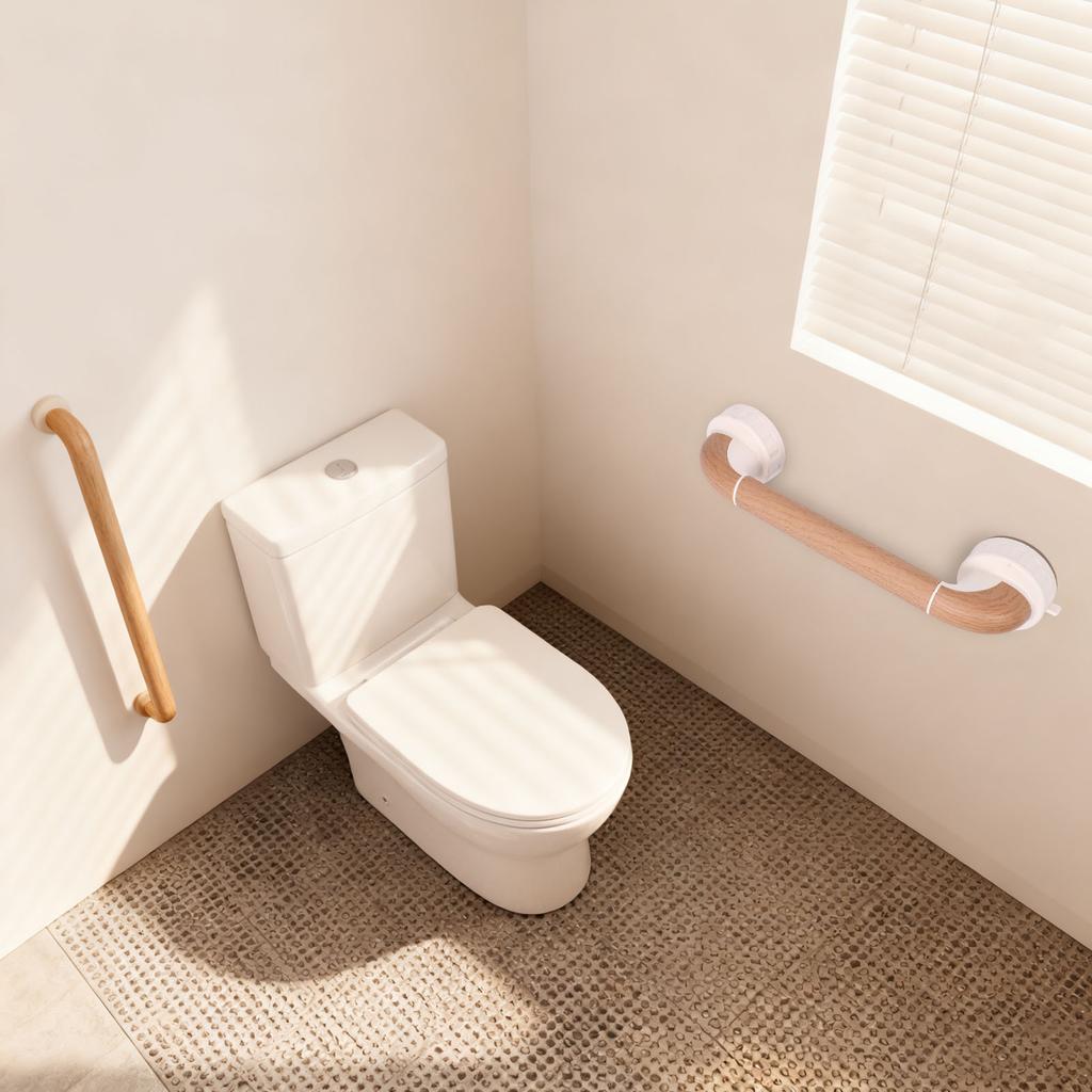 Grab Bar Ergonomic Anti Slip Support Heavy Duty Suction Cup Shower Handle for Bathroom