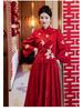 Modern Chinese Wine Red Wedding & Engagement Dress for Women - Bride & Banquet Skirt