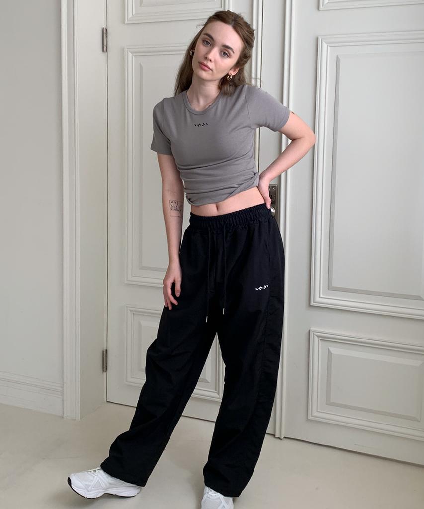 INJIACTIVE Nylon Two-Way Pants Black