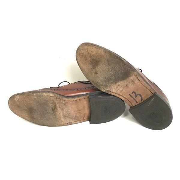 Vintage 70s-80s Unknown Brand American Full Brogue Long Wingtip Shoes Brown 9D 26.5-27.0(USED)