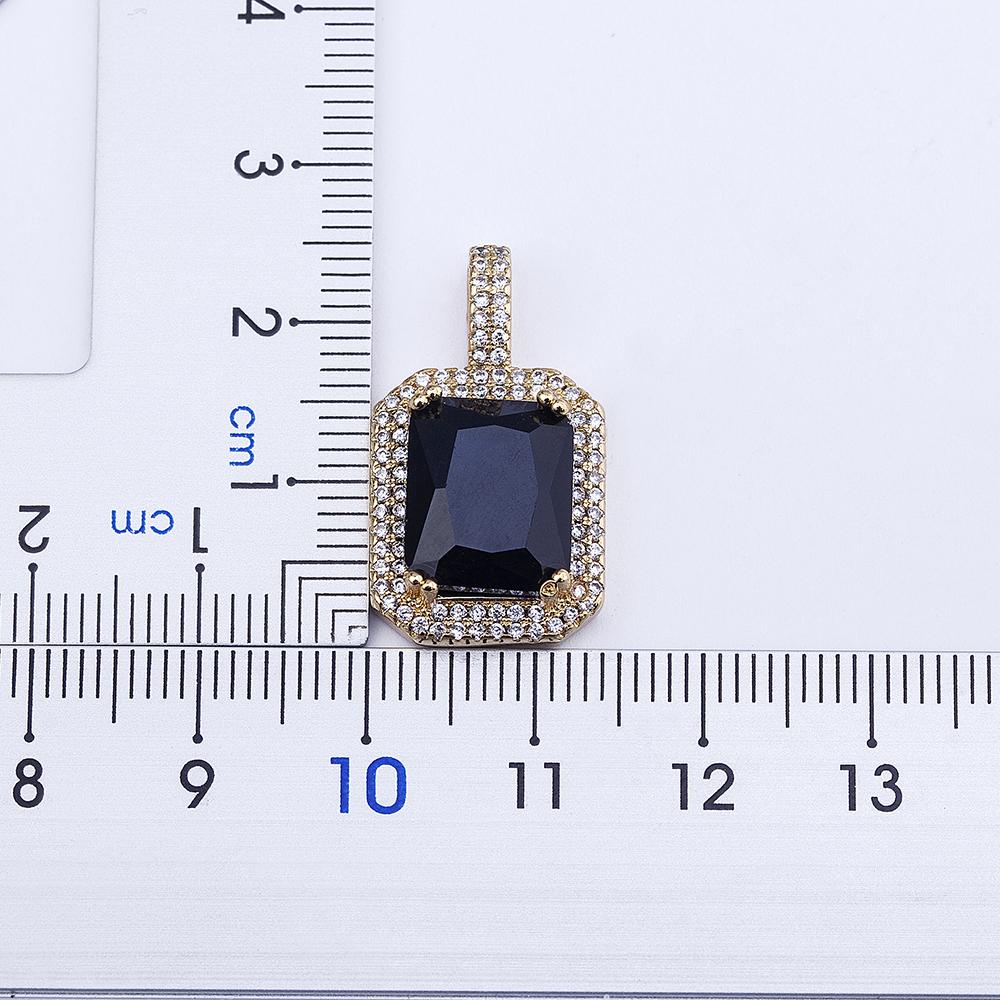 Nidin Top Quality Austrian Crystal Geometric Rectangle Pendant Necklaces For Women 5 Colors Stone Zircon Party Wedding Jewelry