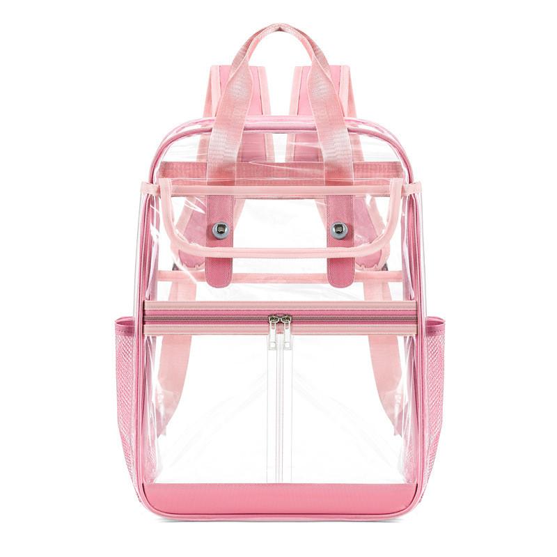 Sac à dos transparent en PVC pour le voyage et l'école avec design imperméable pour hommes et femmes