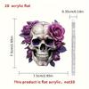 2pcs Gothic Style Skull & Roses Hanging Ornament - 2D Acrylic Car Rearview Mirror Decor - Versatile Halloween