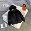 Jacket casual thickened winter warm cotton-padded coat women's short cotton-padded jacket new cotton-padded jacket double-sided wear velvet hooded