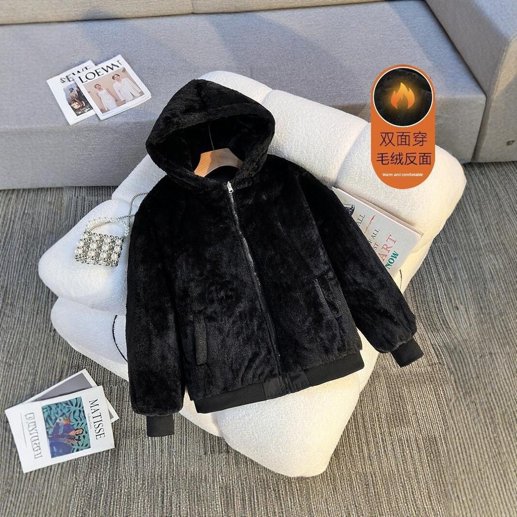 Jacket casual thickened winter warm cotton-padded coat women's short cotton-padded jacket new cotton-padded jacket double-sided wear velvet hooded