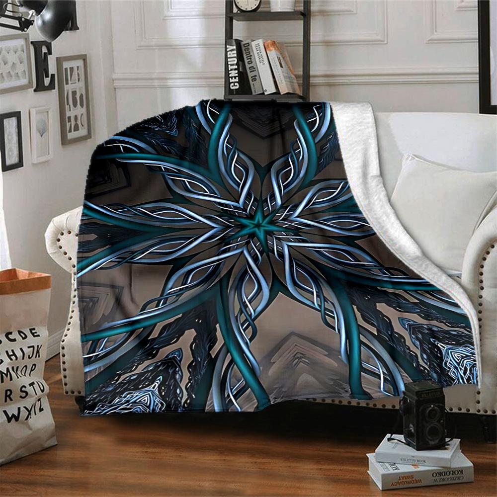 1pc Abstract Artwork Blanket, Lightweight Flannel Throw For Sofa, Bed, Travel, Camping, Livingroom, Office, Couch, Chair, And Bed,