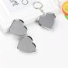 With Key Ring Folding Mirror Key Chain Double Sides Cosmetic Mirror Keychain  Valentine's Day Gift