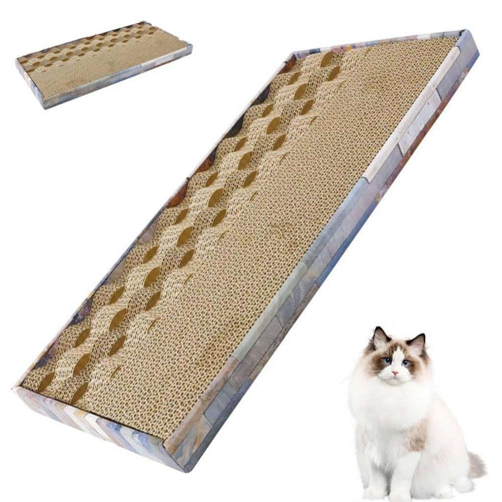 Škrabadlo pro kočky, A Kreslený vlnitý papír bez úlomků, Škrabadlo pro kočky, Hračka pro broušení kočičích drápků, Potřeby pro domácí mazlíčky proti nudě