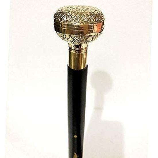 

Трость для ходьбы из дерева ручной работы из цельной латуни с ручкой в викторианском стиле с тремя складками