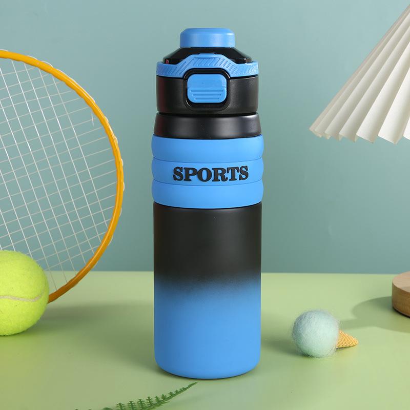 Nová nerezová termoska s velkým objemem, venkovní přenosný pohárek s odskakovacím víčkem, sportovní fitness pohár na vodu