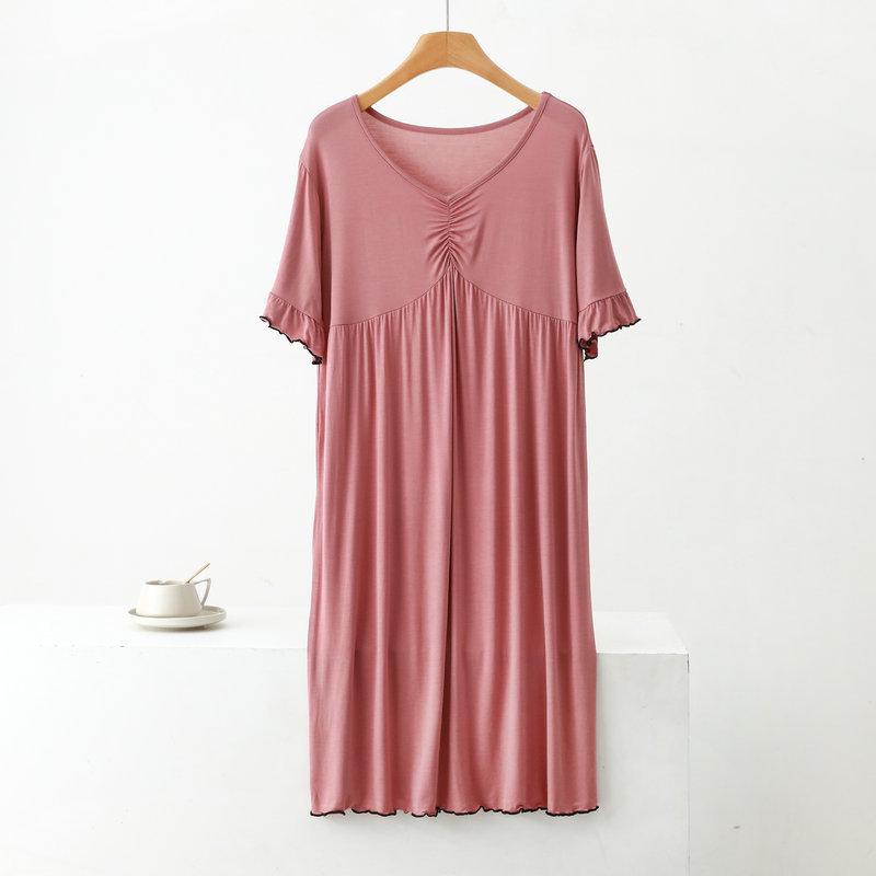 

Лето 2023 года, платье-трапеция из модала длиной до колена – облегающая, свободная, плиссированная ночная рубашка для дома XXL